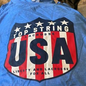 Men’s Top String Blue Lacrosse T-Shirt! 3XL
